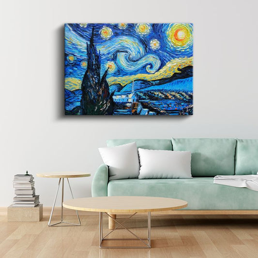 Vincent van Gogh - Yıldızlı Gece Kanvas Tablo