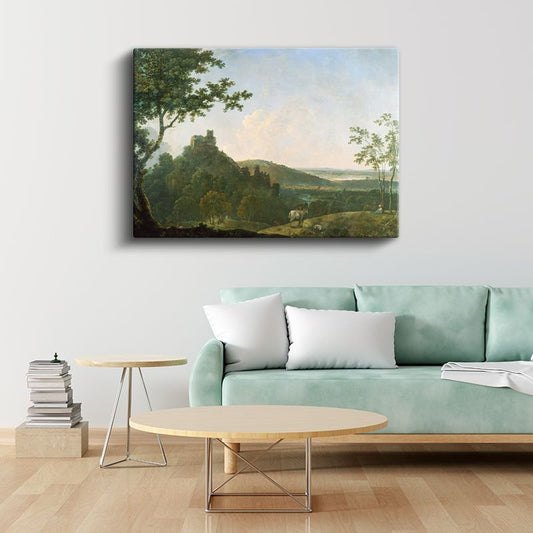 Richard Wilson - Tepeden Manzara ve Kale Kanvas Tablo