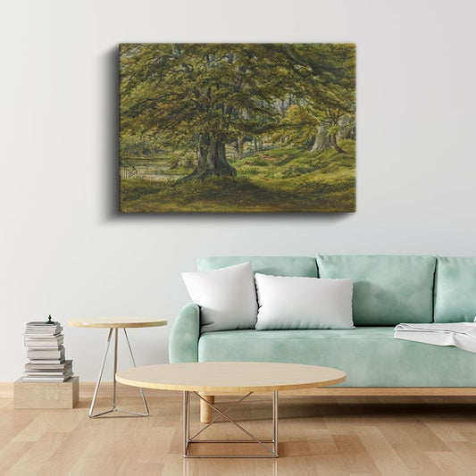 Samuel Palmer - Meşe Ağacı Manzarası Kanvas Tablo