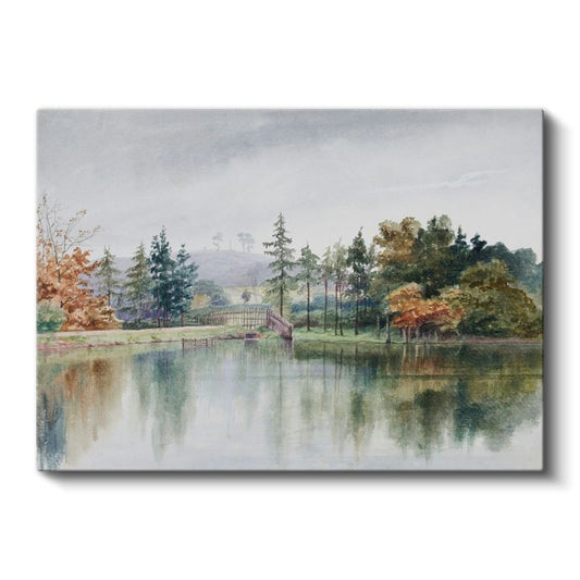 Thomas Girtin - Sonbahar Gölü Manzarası Kanvas Tablo