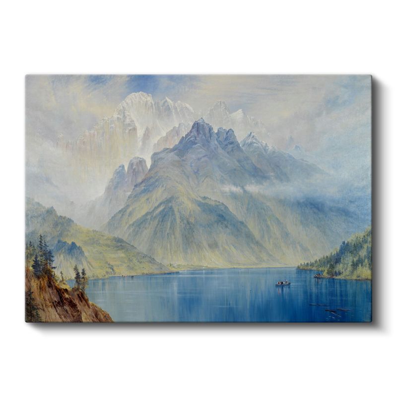 Albert Bierstadt - Dağ Gölü Manzarası Kanvas Tablo