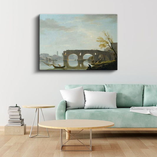 Richard Wilson - Roma Köprüsü Manzarası Kanvas Tablo