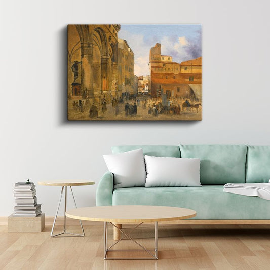 Richard Parkes Bonington - Floransa Meydanı Kanvas Tablo