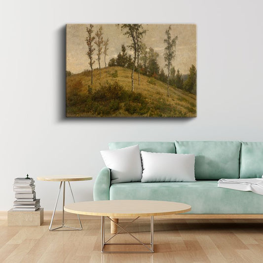 Théodore Rousseau - Tepedeki Ağaçlar Kanvas Tablo