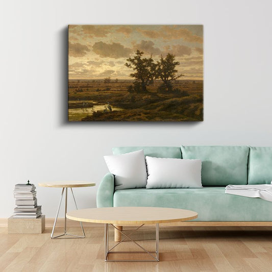 Théodore Rousseau - Ova Manzarası Kanvas Tablo