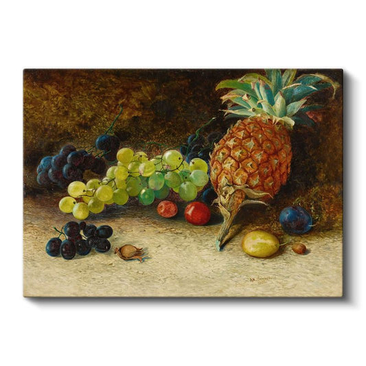 William Henry Hunt - Meyveler ve Ananas Natürmortu Kanvas Tablo