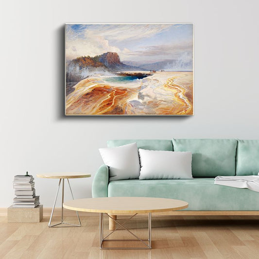 Thomas Moran - Mammoth Hot Springs Kanvas Tablo