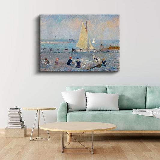 William Glackens - Plajda Yüzenler Kanvas Tablo