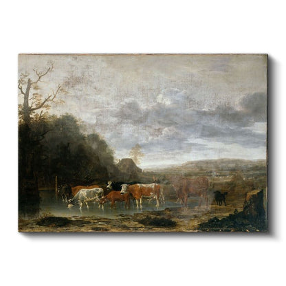 Aelbert Cuyp - Nehir Kenarında İnekler Kanvas Tablo