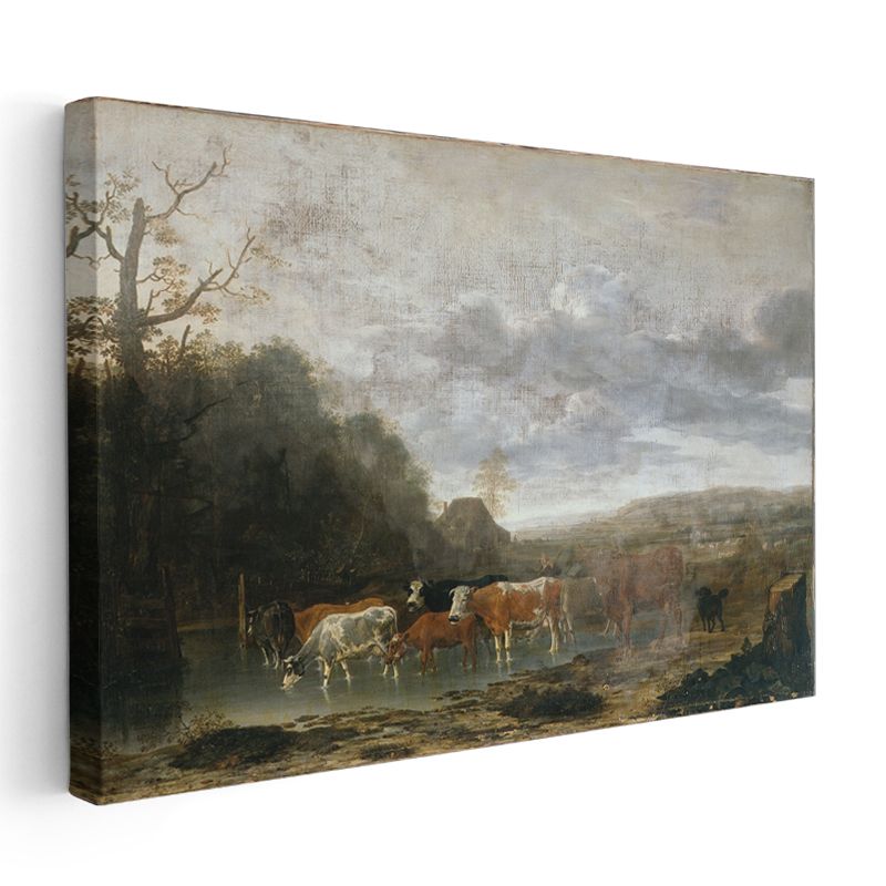 Aelbert Cuyp - Nehir Kenarında İnekler Kanvas Tablo