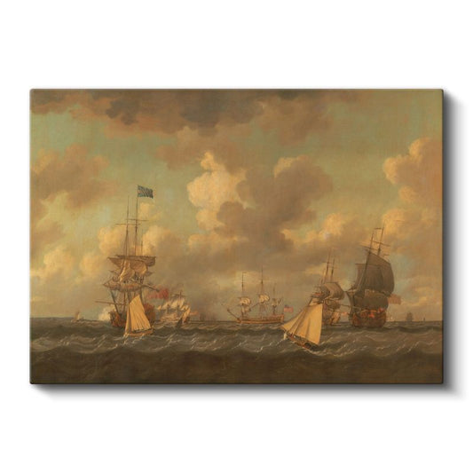 Willem van de Velde - Deniz Savaşı Manzarası Kanvas Tablo
