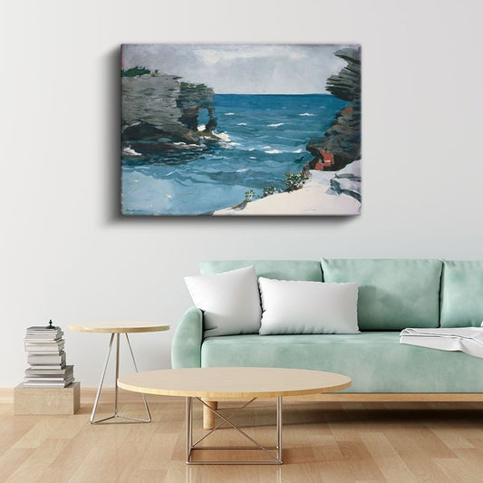 Winslow Homer - Kayalık Kıyı Kanvas Tablo