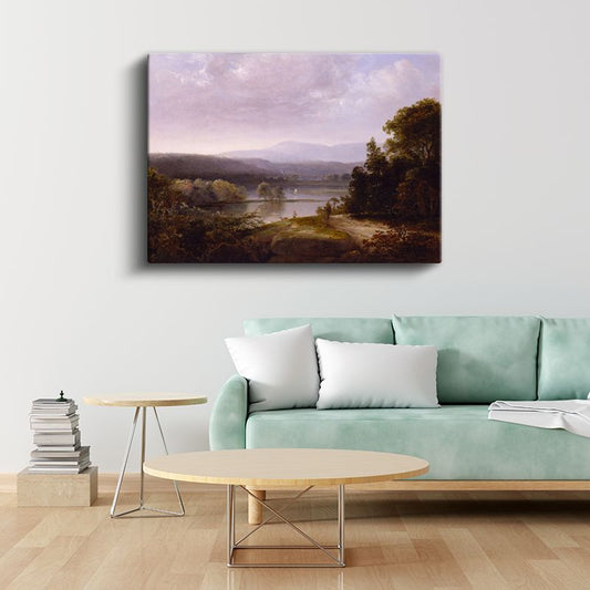 Thomas Cole - Dağ Gölü Manzarası Kanvas Tablo