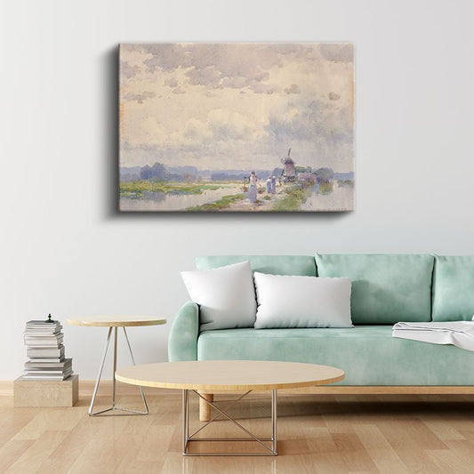 Willem Maris - Hollanda Kırsal Manzarası Kanvas Tablo