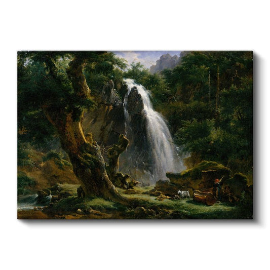 Thomas Moran - Şelale Manzarası Kanvas Tablo