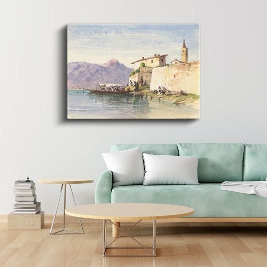 William Turner - İtalyan Göl Manzarası Kanvas Tablo