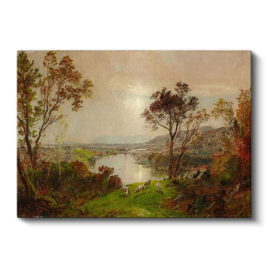 Thomas Cole - Pastoral Vadi Manzarası Kanvas Tablo