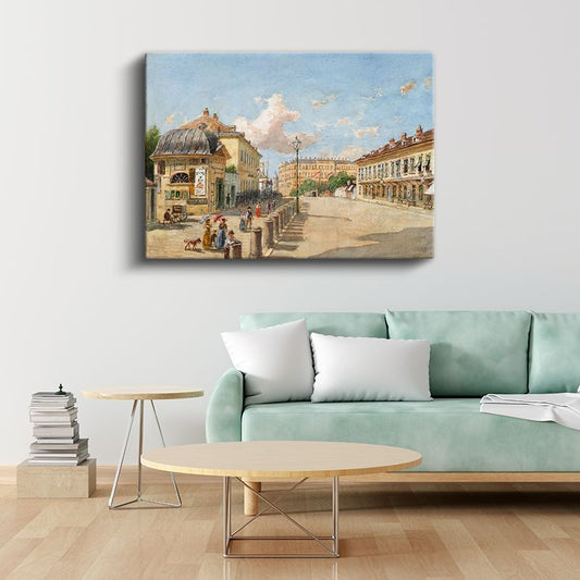 Rudolf von Alt - Viyana Sokak Manzarası Kanvas Tablo