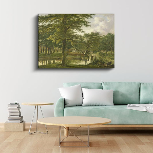 Jacob van Ruisdael - Ağaçlıklı Park Manzarası Kanvas Tablo