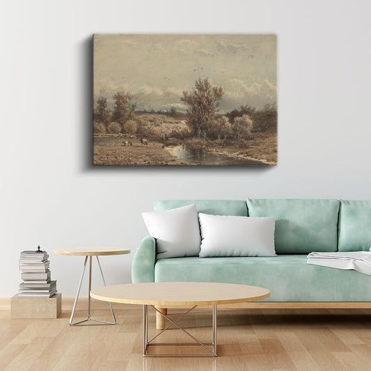 Théodore Rousseau - Kırsal Manzara Kanvas Tablo