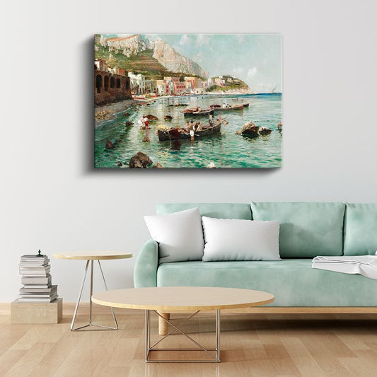 Federico Nerly - Capri Kıyıları Kanvas Tablo