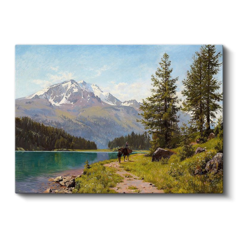 Albert Bierstadt - Dağ Gölü Manzarası Kanvas Tablo