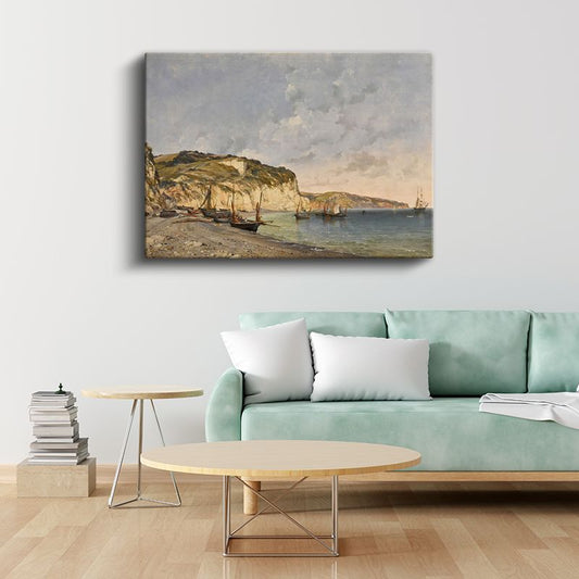 Eugène Boudin - Normandiya Sahili Kanvas Tablo