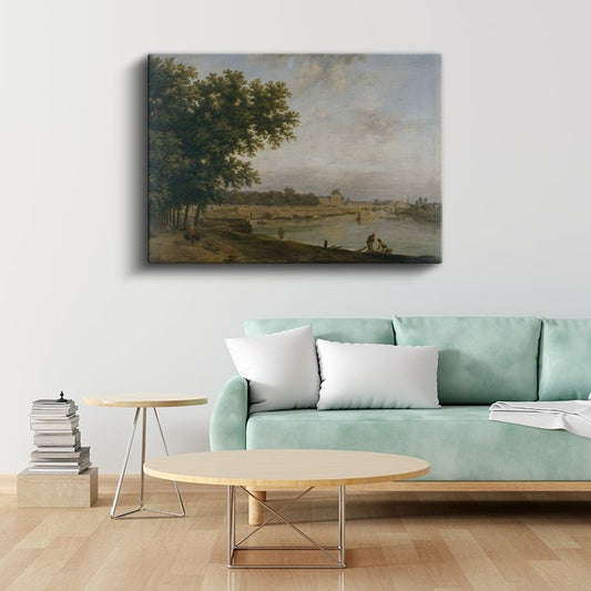 Richard Parkes Bonington - Seine Nehri Manzarası Kanvas Tablo