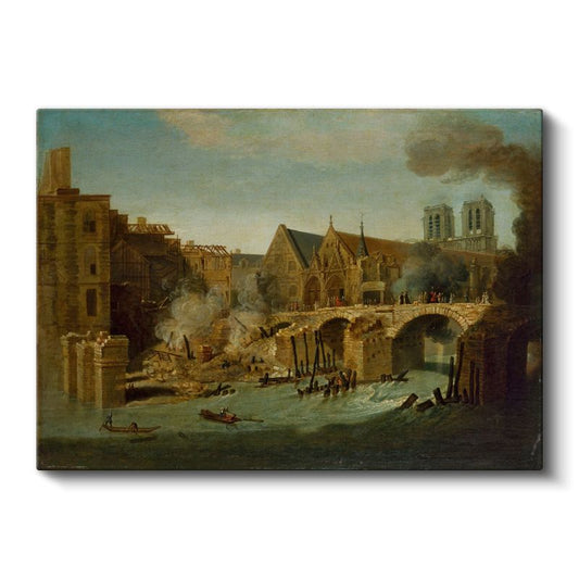 Hubert Robert - Notre Dame ve Seine Nehri Kanvas Tablo