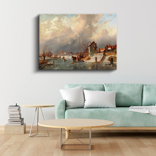Charles Leickert - Kış Manzarası Kanvas Tablo