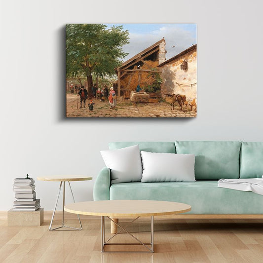 Ludwig Munthe - Köy Çeşmesi Kanvas Tablo