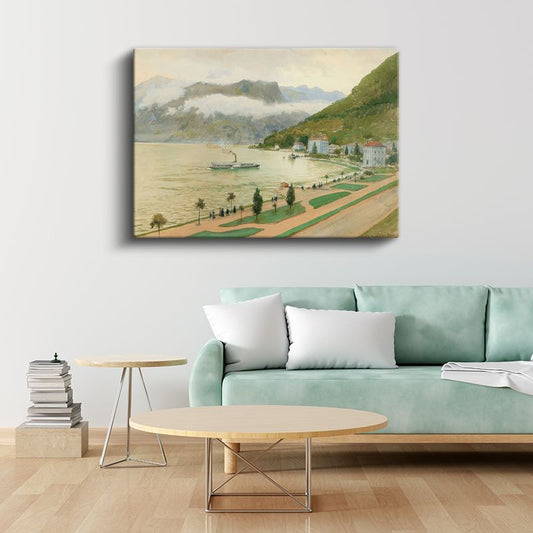 Rudolf von Alt - Como Gölü Manzarası Kanvas Tablo