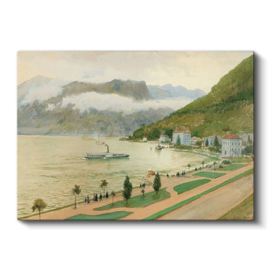 Rudolf von Alt - Como Gölü Manzarası Kanvas Tablo