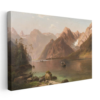 Albert Bierstadt - Dağ Gölü Manzarası Kanvas Tablo