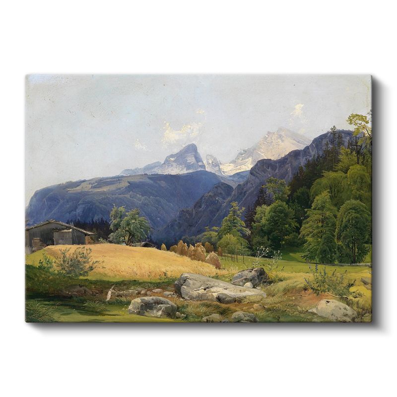 Albert Bierstadt - Alp Dağları Manzarası Kanvas Tablo