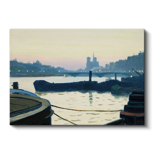 Edward Hopper - Seine Nehri Gece Görünümü Kanvas Tablo