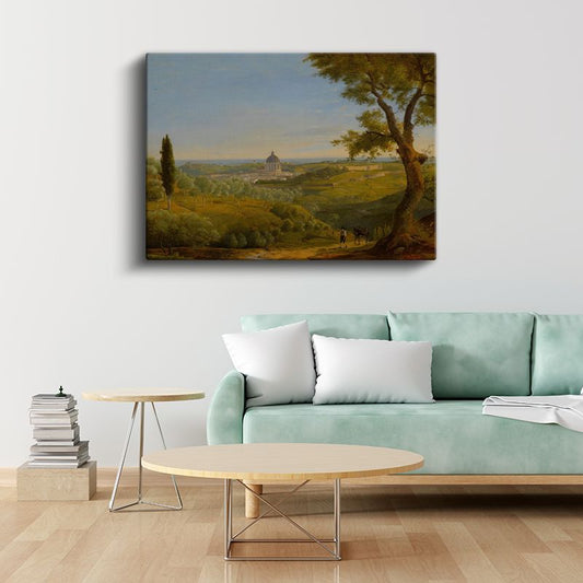 Claude Lorrain - Roma Kırsalı Manzarası Kanvas Tablo