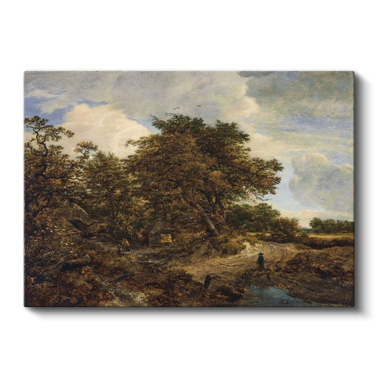 Jacob van Ruisdael - Meşe Ağaçlı Kırsal Manzara Kanvas Tablo