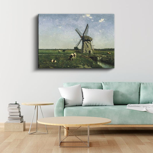 Paul Joseph Constantin Gabriël - Hollanda Yel Değirmeni Kanvas Tablo