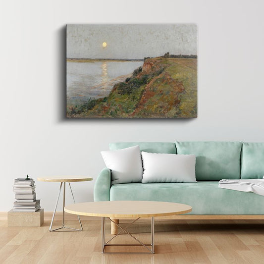 Lionel Constable - Ay Işığında Sahil Manzarası Kanvas Tablo