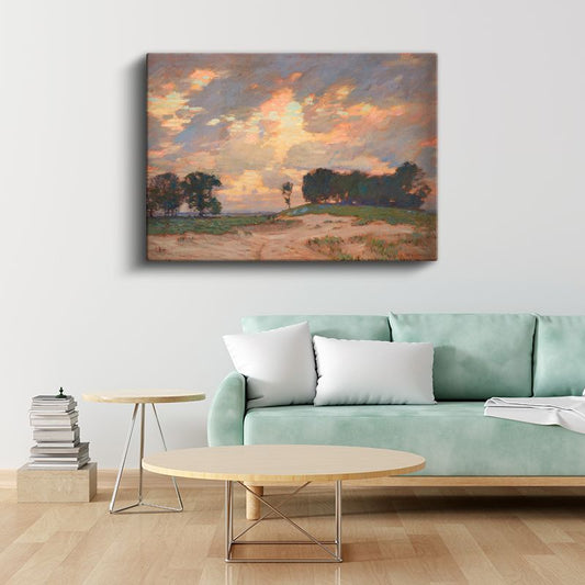 Charles Courtney Curran - Günbatımı Manzarası Kanvas Tablo