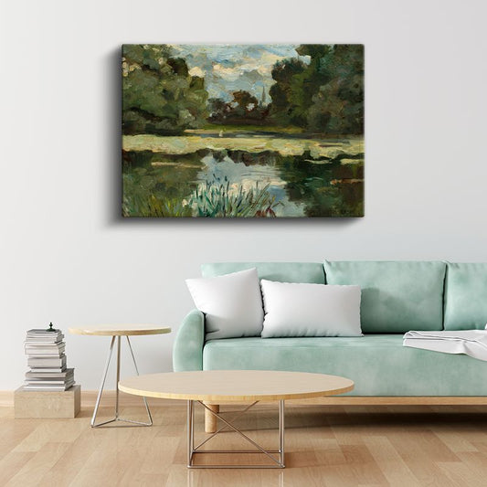 Edward Mitchell Bannister - Gölet Manzarası Kanvas Tablo