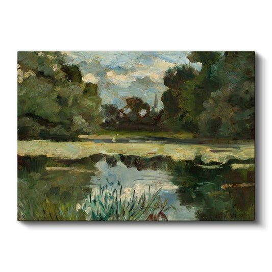 Edward Mitchell Bannister - Gölet Manzarası Kanvas Tablo