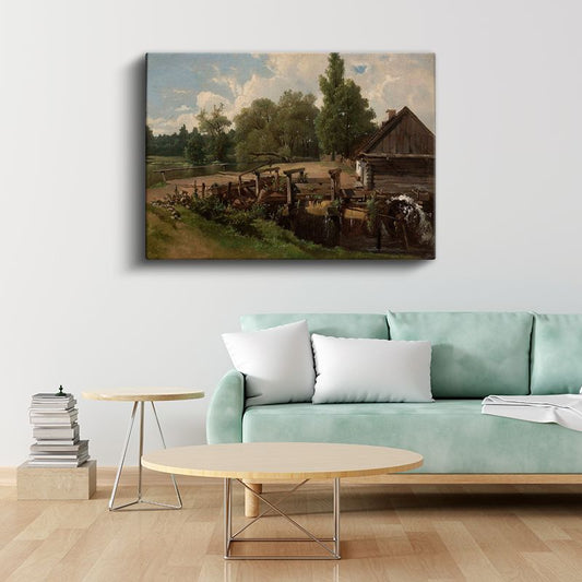Ivan Shishkin - Kır Evi ve Değirmen Kanvas Tablo