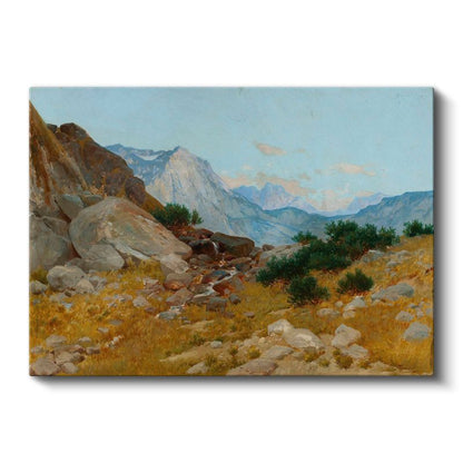 Albert Bierstadt - Dağ Manzarası Kanvas Tablo