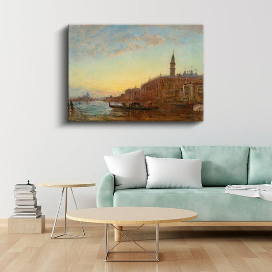 Felix Ziem - Venedik Günbatımı Kanvas Tablo