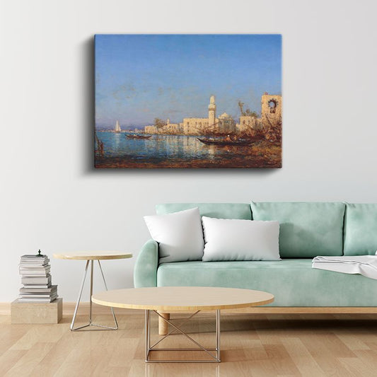 Félix Ziem - Doğu Limanı Manzarası Kanvas Tablo