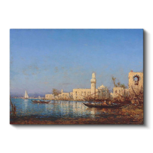 Félix Ziem - Doğu Limanı Manzarası Kanvas Tablo