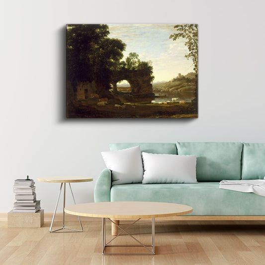 Claude Lorrain - Pastoral Manzara Kanvas Tablo