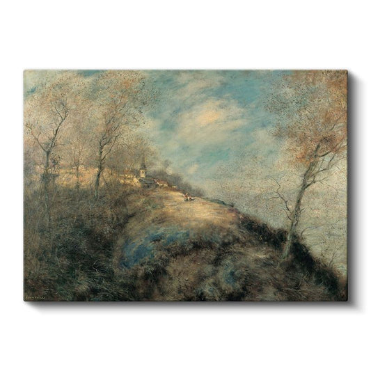 Jean-Baptiste-Camille Corot - Tepedeki Köy Kanvas Tablo